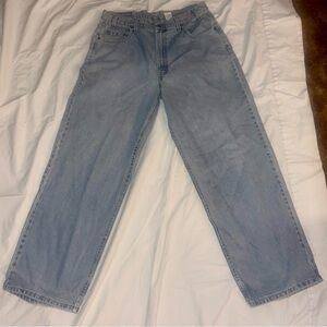 Vintage Levi’s L2 Baggy Fit Jeans W36 L32  Made in USA Light Wash Distressed Hem